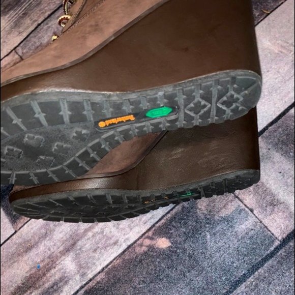 Timberland Cocoa Brown Leather Wedge Booties Size 6 $180 - Picture 6 of 6